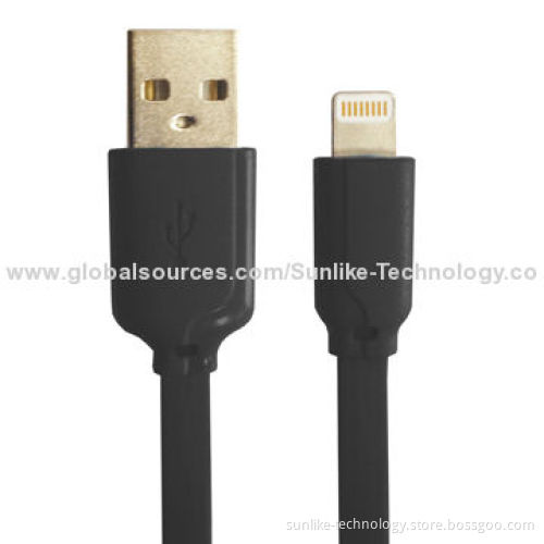 Flat Lightning Cable with MFi, Gray Color, New Design